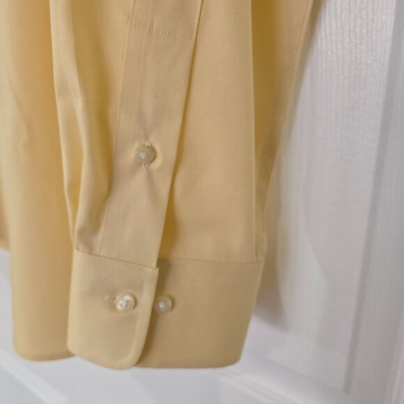 Ralph Lauren Mens Easy Care Long Sleeve Button Up Shirt Yellow Cotton 16.5 34/35 - Picture 5 of 8